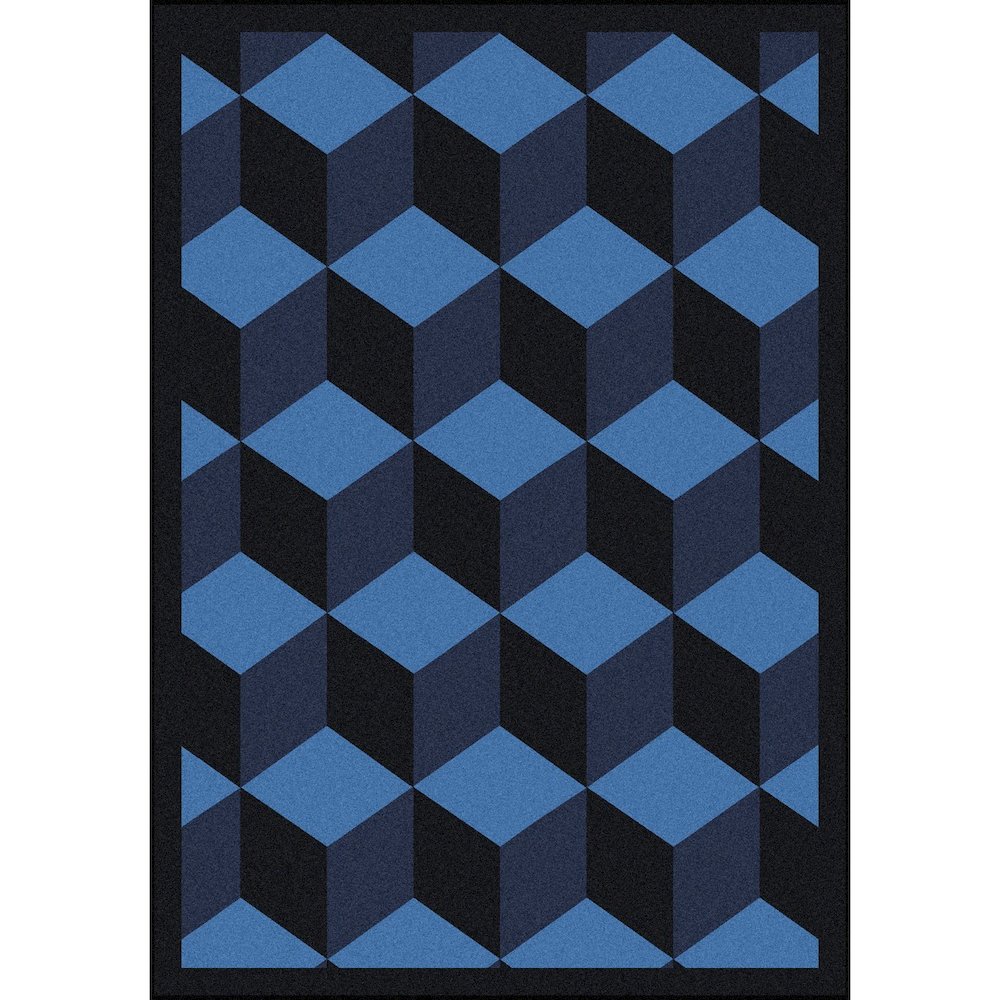 Kaleidoscope Highrise 3'10" x 5'4" Area Rug in Color Navy. Picture 1