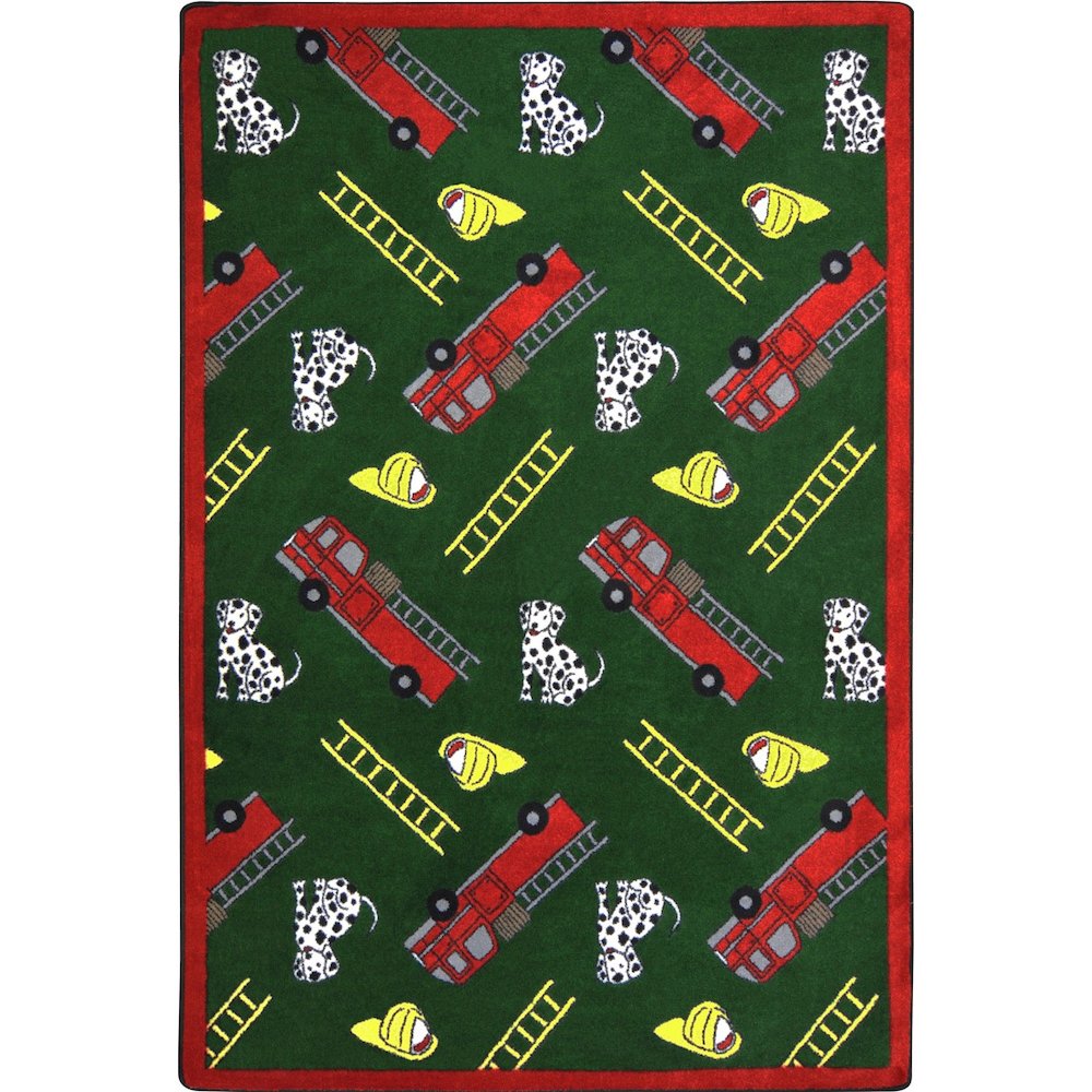 Playful Patterns Hook and Ladder 3'10" x 5'4" Area Rug in Color Green. Picture 1