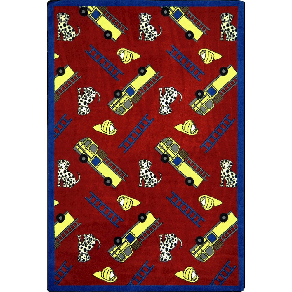 Playful Patterns Hook and Ladder 3'10" x 5'4" Area Rug in Color Red. Picture 1