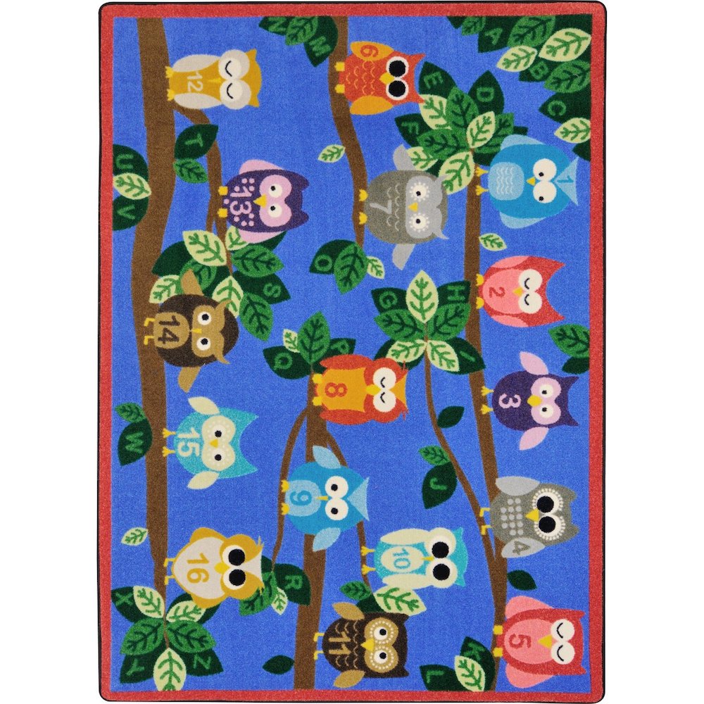 Kid Essentials It's A Hoot 5'4" x 7'8" Area Rug in Color Multi. Picture 1