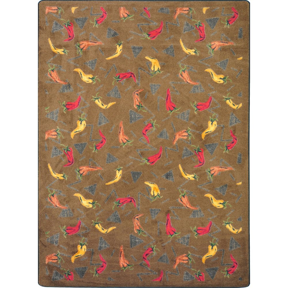 Kaleidoscope Jalapeno Fiesta 3'10" x 5'4" Area Rug in Color Chocolate. Picture 1