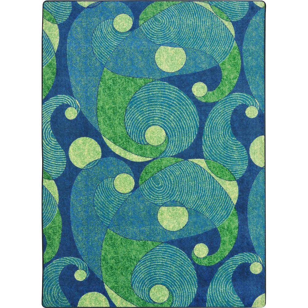Kid Essentials Jazzy 3'10" x 5'4" Area Rug in Color Blue/Teal. Picture 1