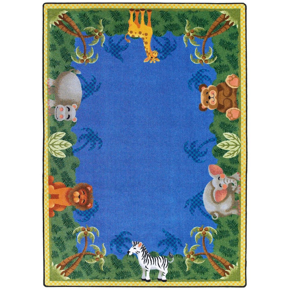 Kid Essentials Jungle Friends 3'10" x 5'4" Area Rug in Color Multi. Picture 1