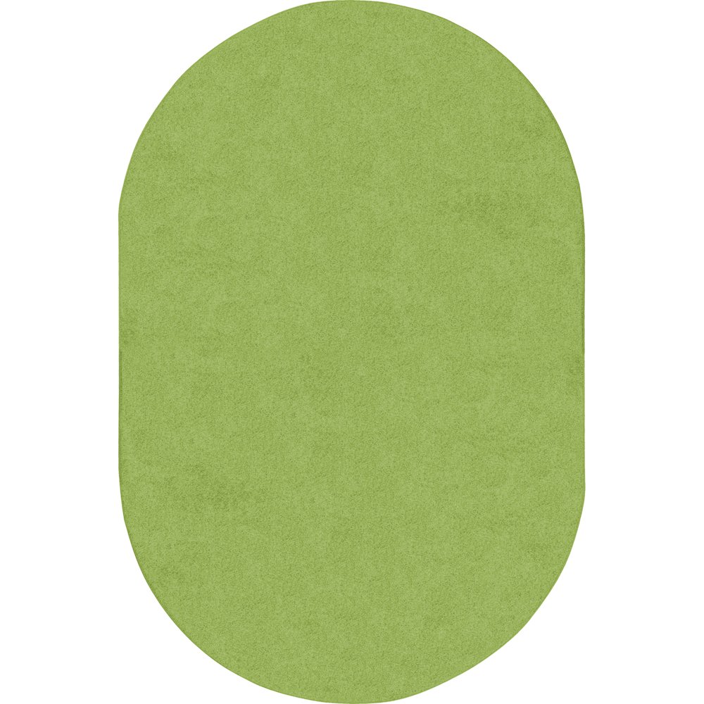 Kid Essentials Just Kidding 6' x 9' Oval Area Rug in Color Lime Green. Picture 1