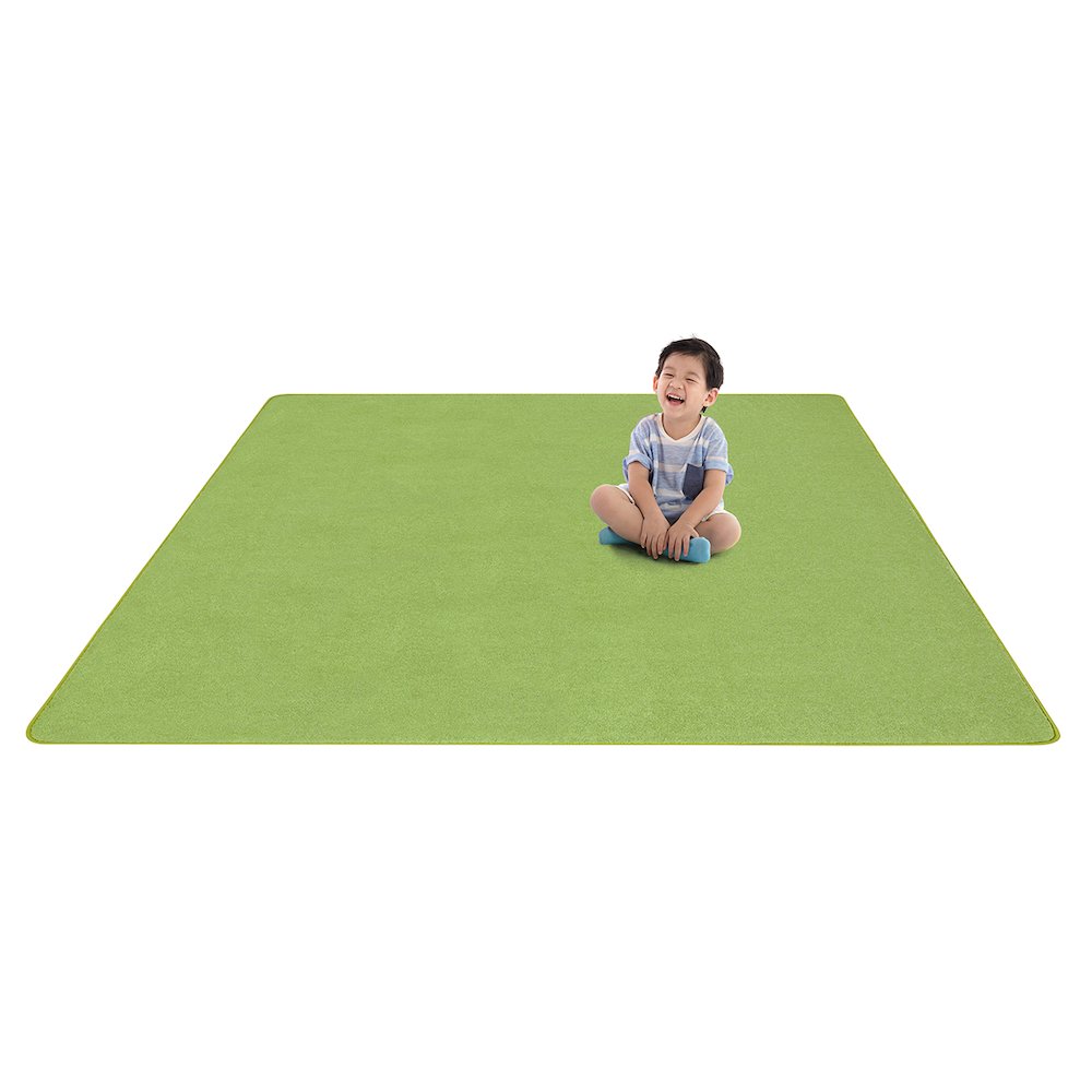 Kid Essentials Just Kidding 6' x 6'  Area Rug in Color Lime Green. Picture 2