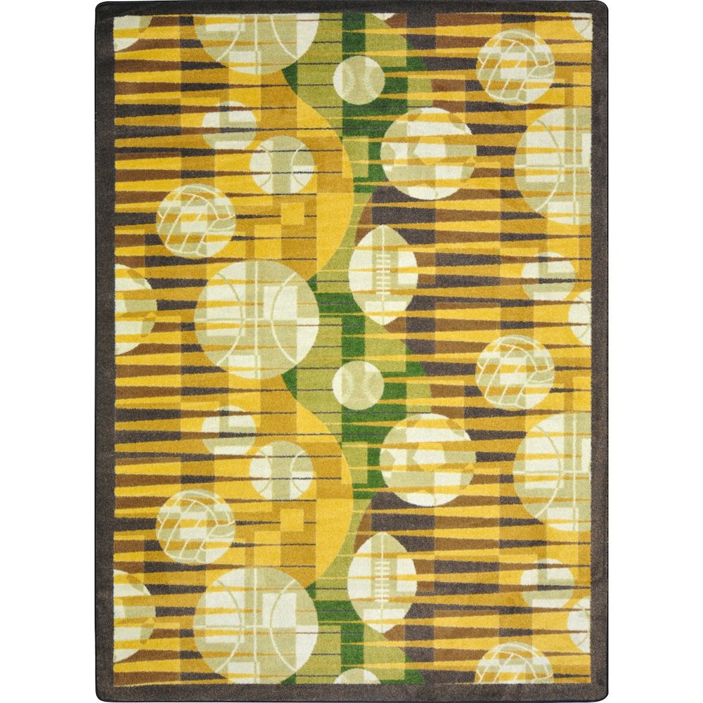 Games People Play Keeping Score 3'10" x 5'4" Area Rug in Color Gold. Picture 1