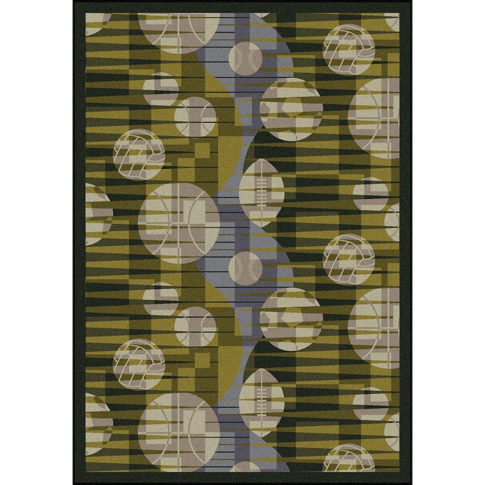 Games People Play Keeping Score 3'10" x 5'4" Area Rug in Color Green. Picture 1