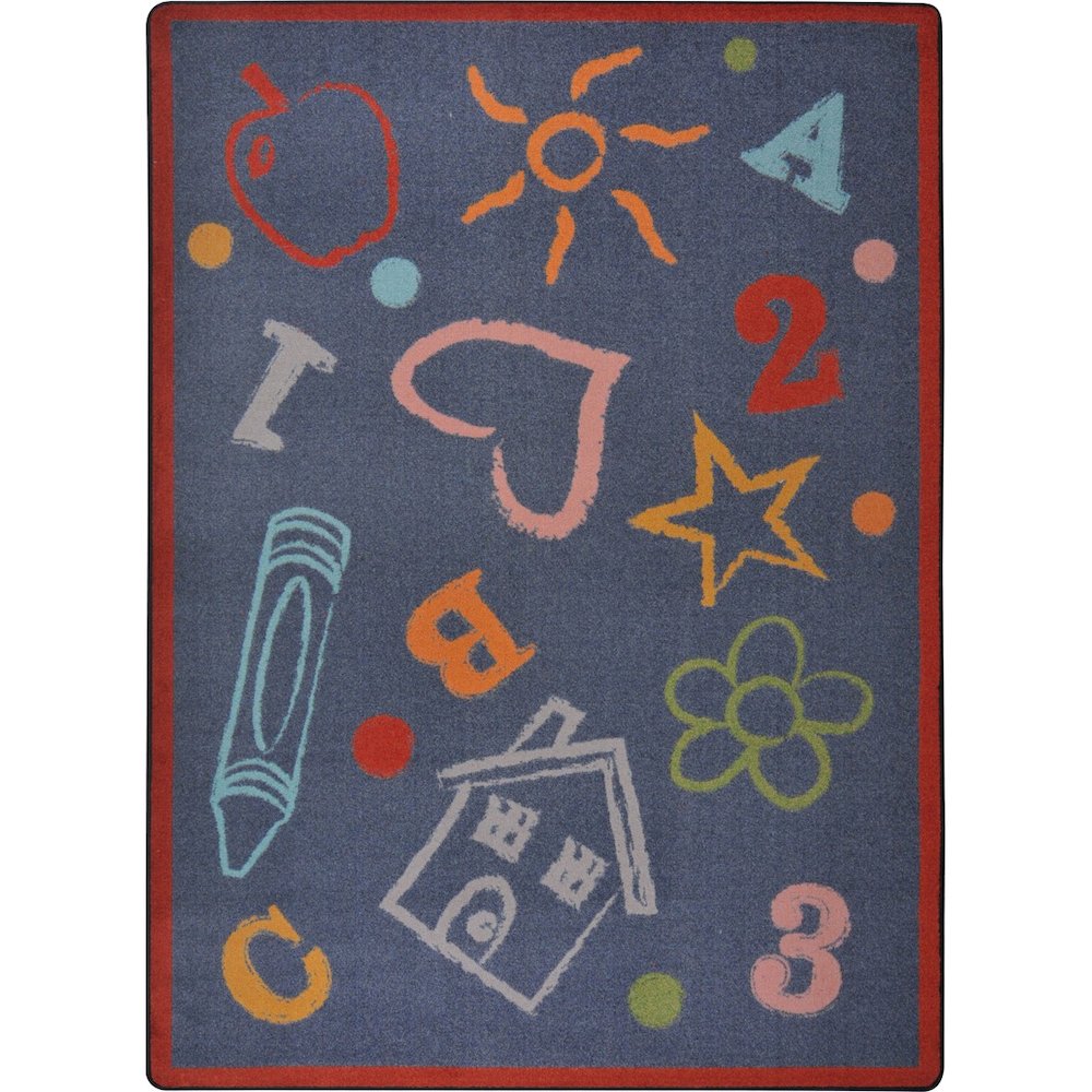 Playful Patterns Kid's Art 3'10" x 5'4" Area Rug in Color Chalkdust. Picture 1