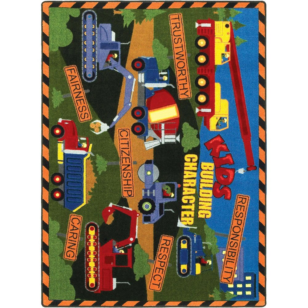 Kid Essentials Kid's Building Character 5'4" x 7'8" Area Rug in Color Multi. Picture 1
