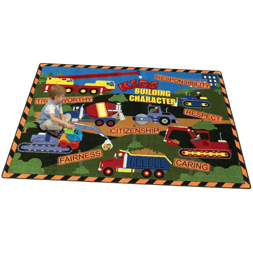 Kid Essentials Kid's Building Character 5'4" x 7'8" Area Rug in Color Multi. Picture 3