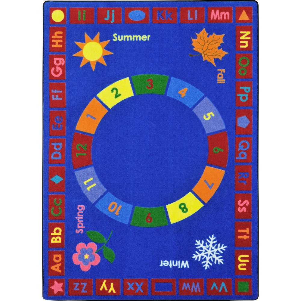 Kid Essentials Learning Time 5'4" x 7'8" Area Rug in Color Multi. Picture 1