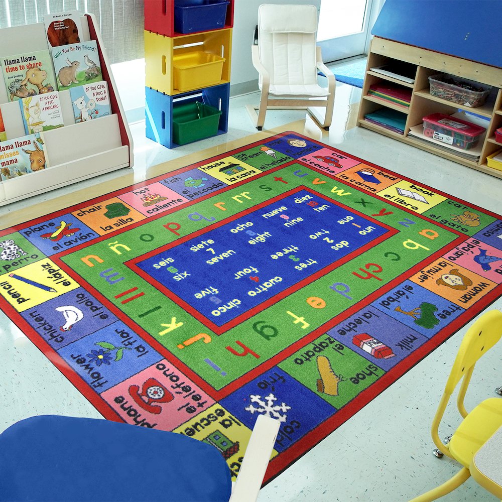 Kid Essentials LenguaLink (Spanish) 5'4" x 7'8" Area Rug in Color Multi. Picture 3