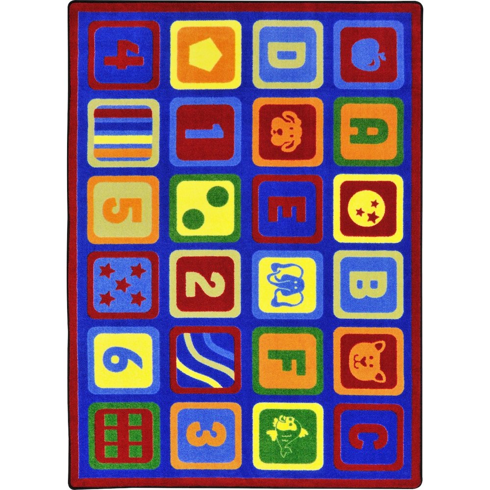 Kid Essentials Letters Count 5'4" x 7'8" Area Rug in Color Multi. Picture 1