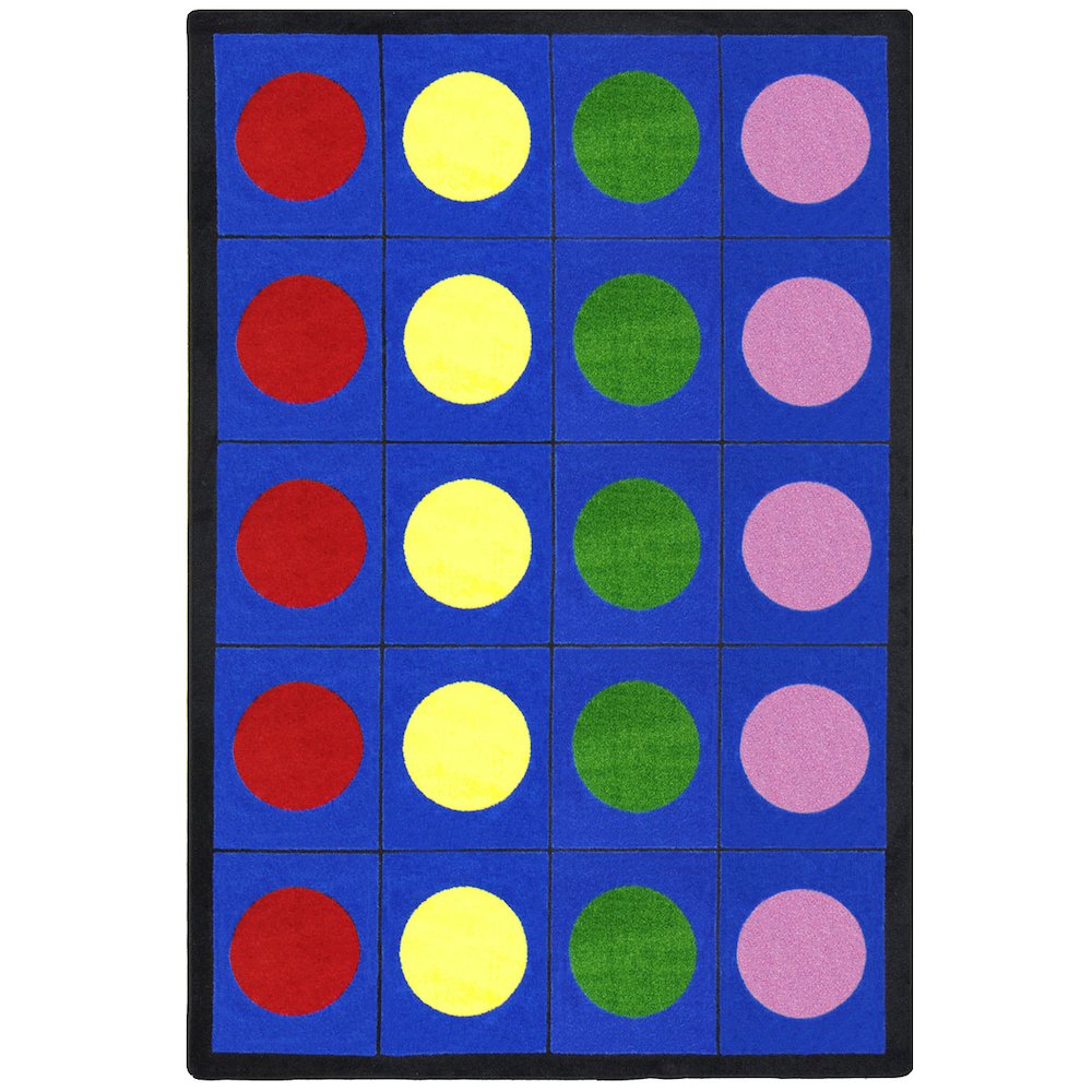 Kid Essentials Lots of Dots 5'4" x 7'8" Area Rug in Color Multi. Picture 1