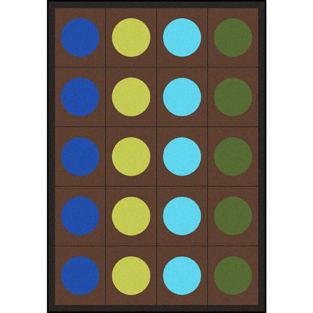 Kid Essentials Lots of Dots 5'4" x 7'8" Area Rug in Color Earthtone. Picture 1