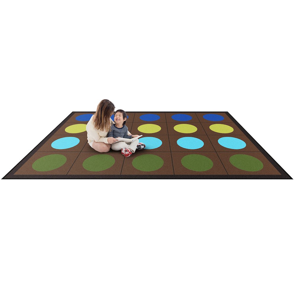 Kid Essentials Lots of Dots 5'4" x 7'8" Area Rug in Color Earthtone. Picture 4