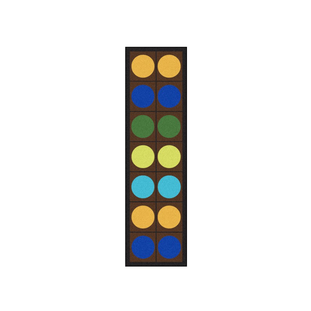 Kid Essentials Lots of Dots 2'1" x 7'8" Runner Area Rug in Color Earthtone. Picture 1