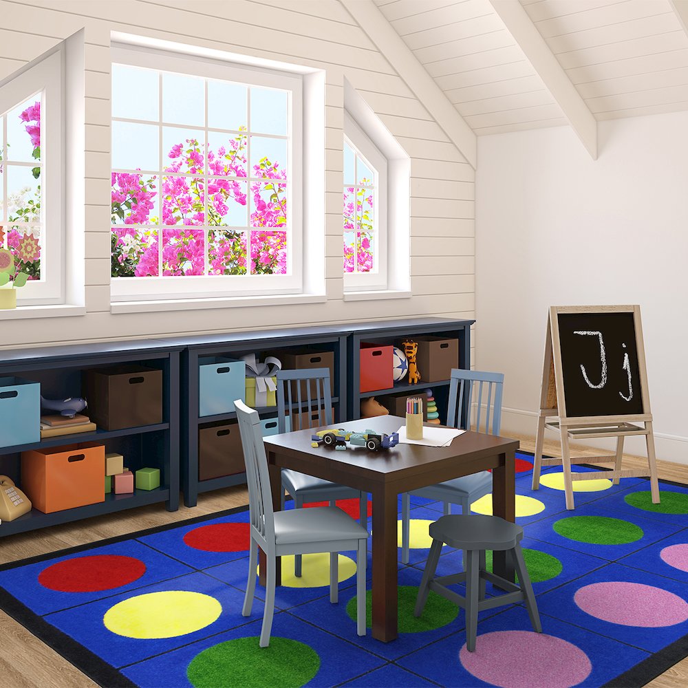 Kid Essentials Lots of Dots 5'4" x 7'8" Area Rug in Color Multi. Picture 4