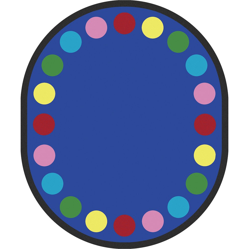 Kid Essentials Lots of Dots 10'9" x 13'2" Oval Area Rug in Color Multi. Picture 1