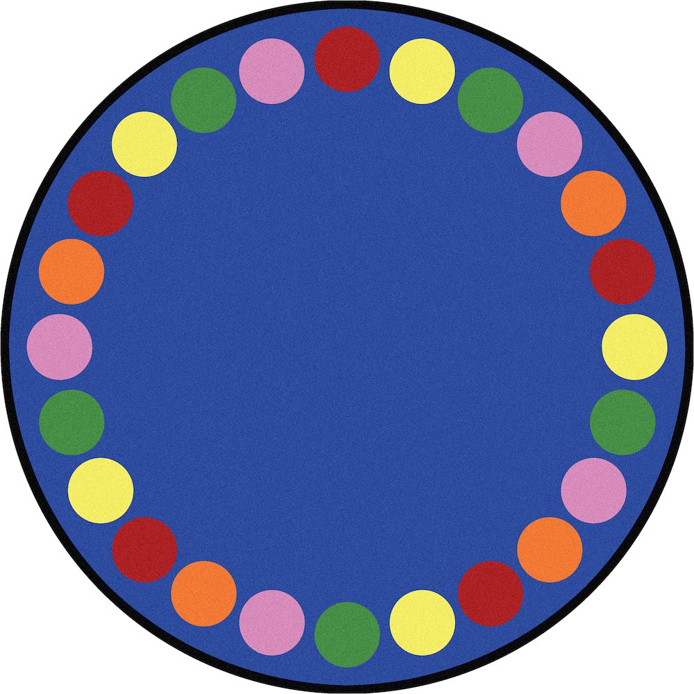 Kid Essentials Lots of Dots 13'2" Round Area Rug in Color Multi. Picture 1
