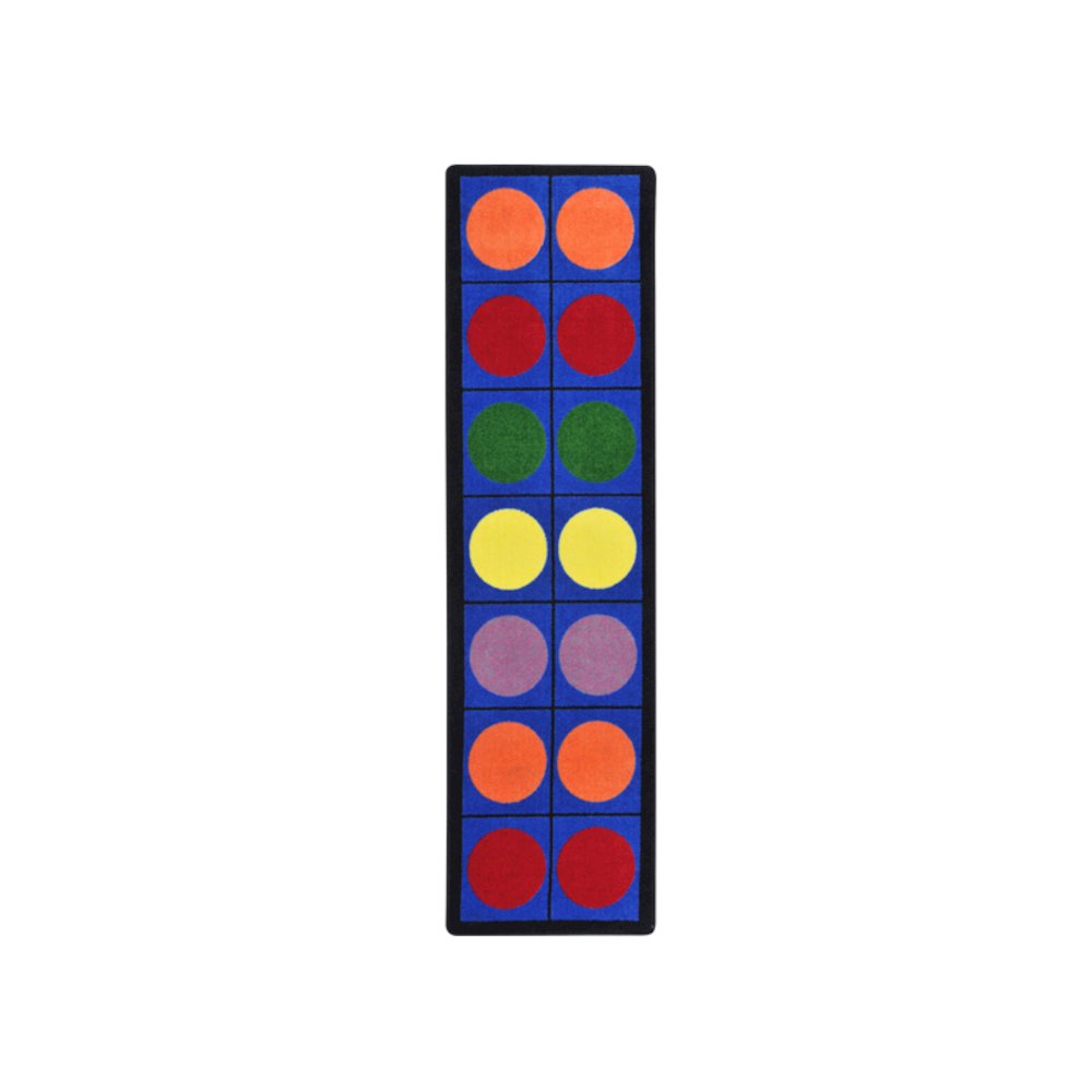 Kid Essentials Lots of Dots 2'1" x 7'8" Runner Area Rug in Color Multi. Picture 1