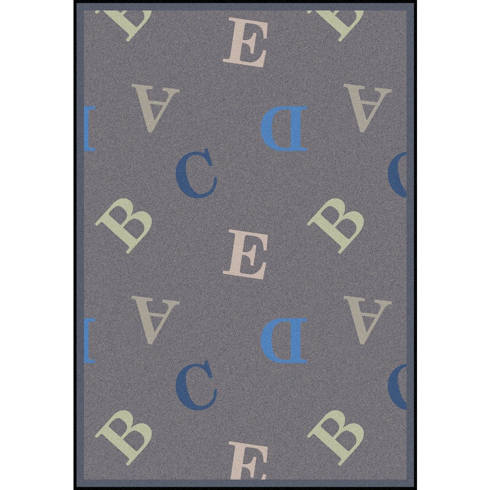 Playful Patterns Love Letters 3'10" x 5'4" Area Rug in Color Seaside. Picture 1