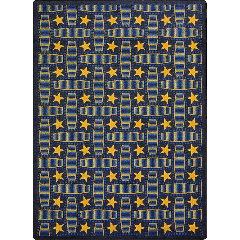 Any Day Matinee Marquee Star 3'10" x 5'4" Area Rug in Color Blue. Picture 1