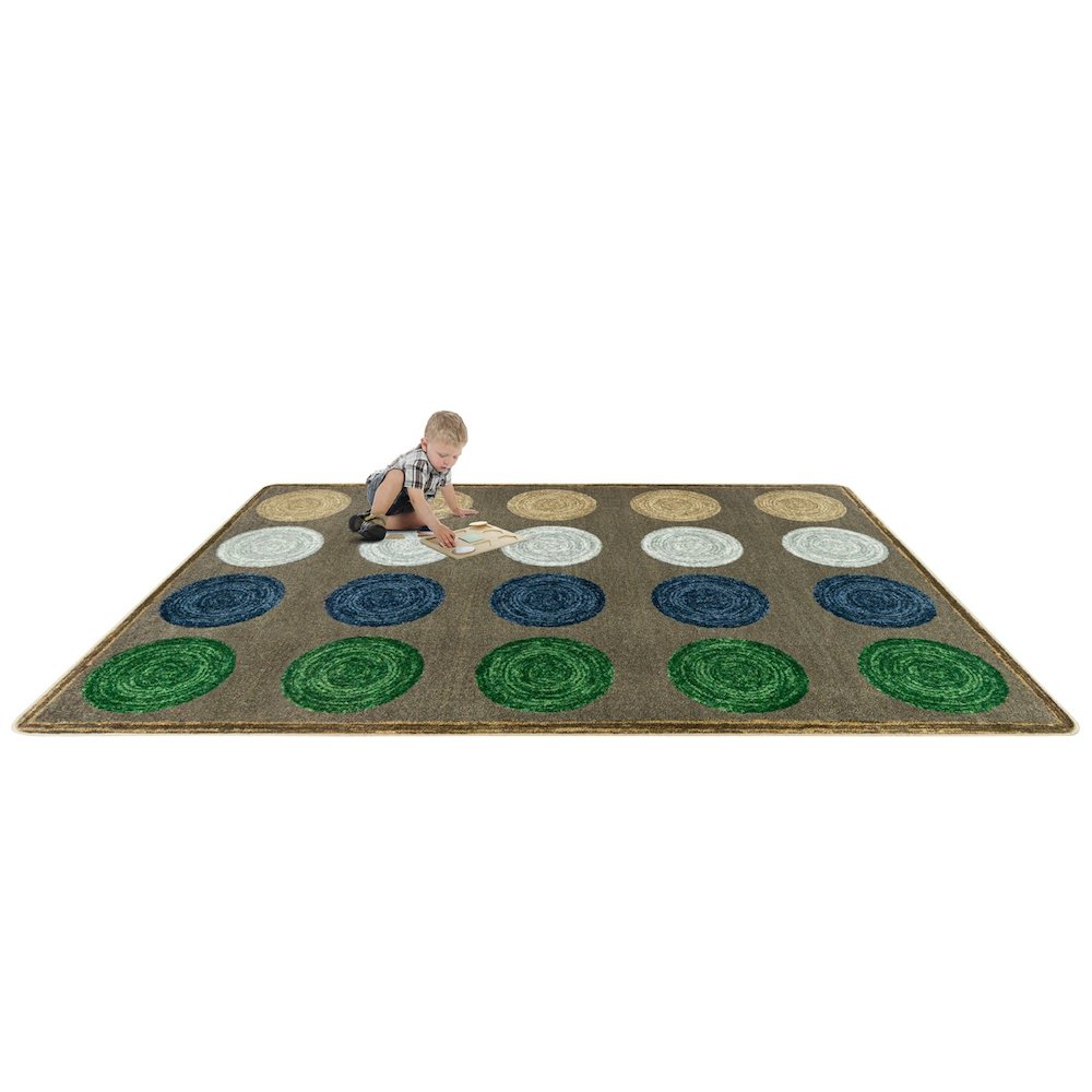 Kid Essentials Mindful Seating 5'4" x 7'8" Area Rug in Color Multi. Picture 2