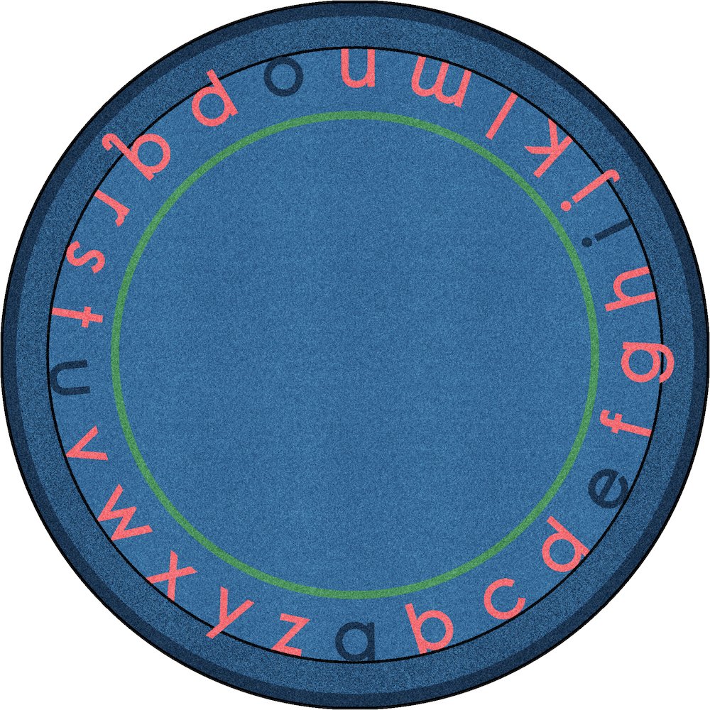 Kid Essentials Montessori Alphabet 7'7" Round Area Rug in Color Multi. Picture 1