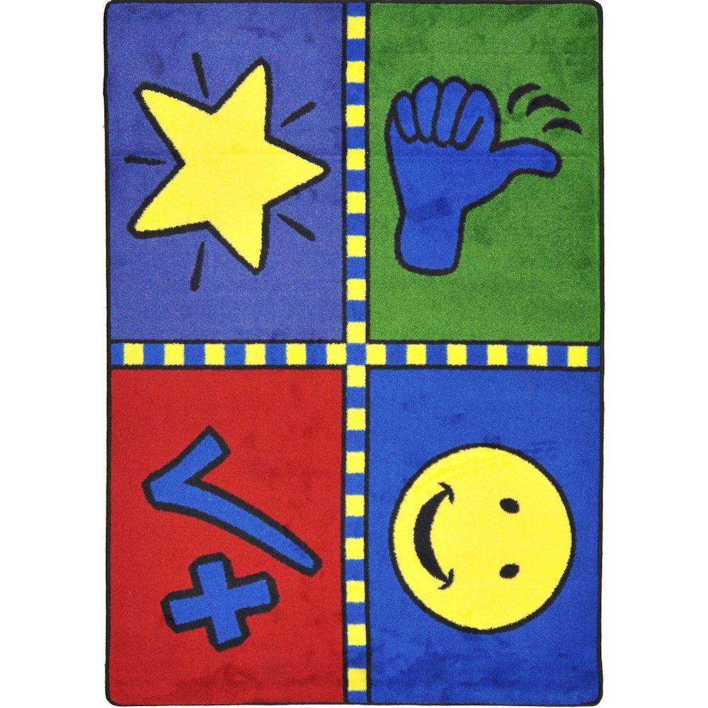 Kid Essentials Motivation Mat 3'10" x 5'4" Area Rug in Color Multi. Picture 1