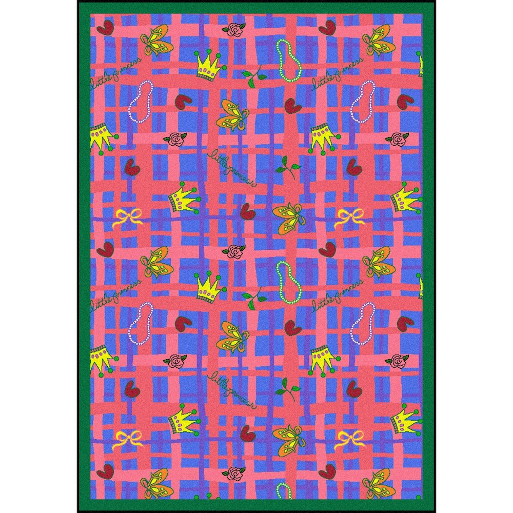Playful Patterns My Little Princess 5'4" x 7'8" Area Rug in Color Blue. Picture 1