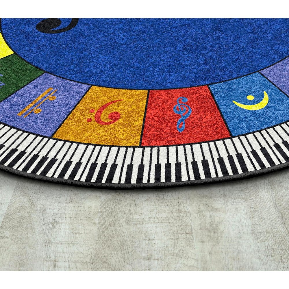 Kid Essentials Note Worthy (Elementary) 13'2" Round Area Rug in Color Multi. Picture 2