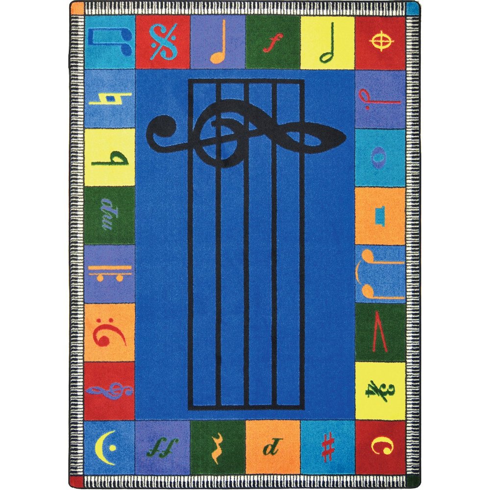 Kid Essentials Note Worthy (Elementary) 5'4" x 7'8" Area Rug in Color Multi. Picture 1