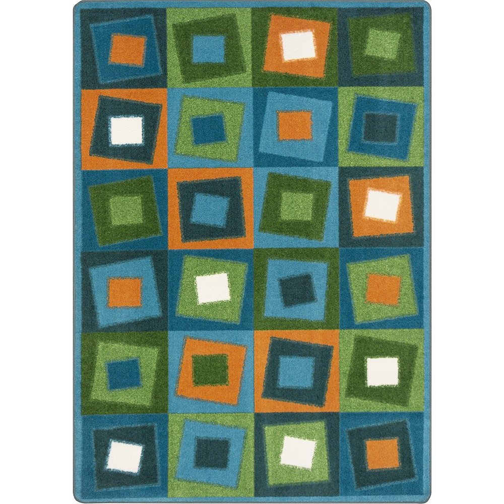 Kid Essentials Off Balance 5'4" x 7'8" Area Rug in Color Citrus. Picture 1