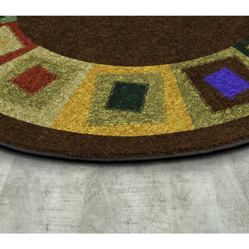 Kid Essentials Off Balance 7'7" Round Area Rug in Color Neutrals. Picture 2