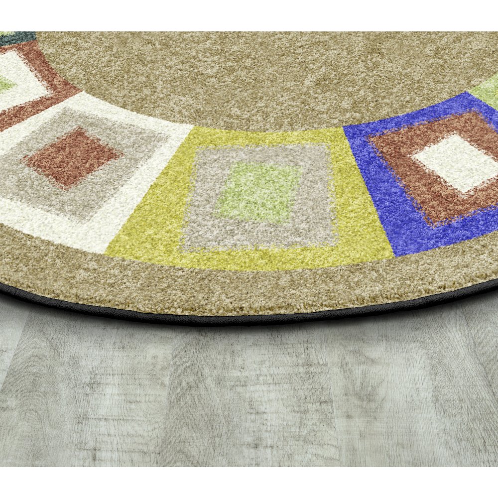 Kid Essentials Off Balance 7'7" Round Area Rug in Color Softs. Picture 2