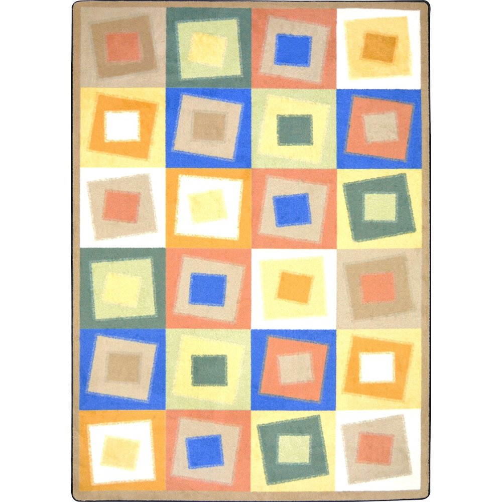 Kid Essentials Off Balance 3'10" x 5'4" Area Rug in Color Softs. Picture 1