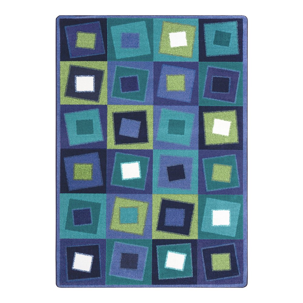Kid Essentials Off Balance 5'4" x 7'8" Area Rug in Color Violet. Picture 1