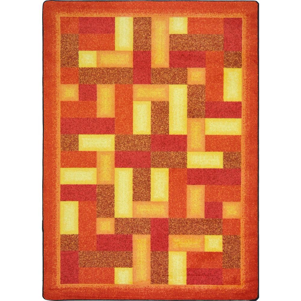 Kid Essentials Off Beat 3'10" x 5'4" Area Rug in Color Orange. Picture 1
