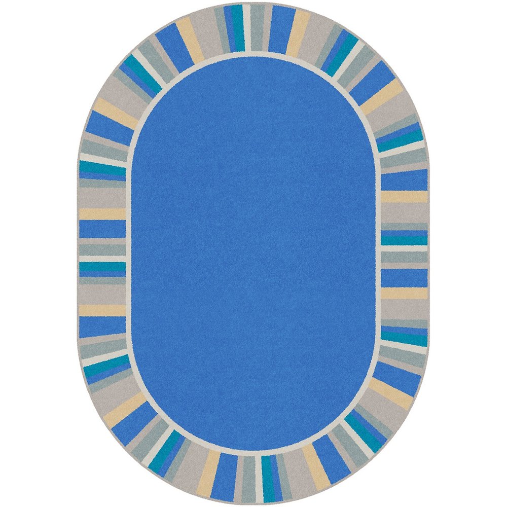 Kid Essentials Off the Cuff 3'10" x 5'4" Oval Area Rug in Color Light Blue. Picture 1