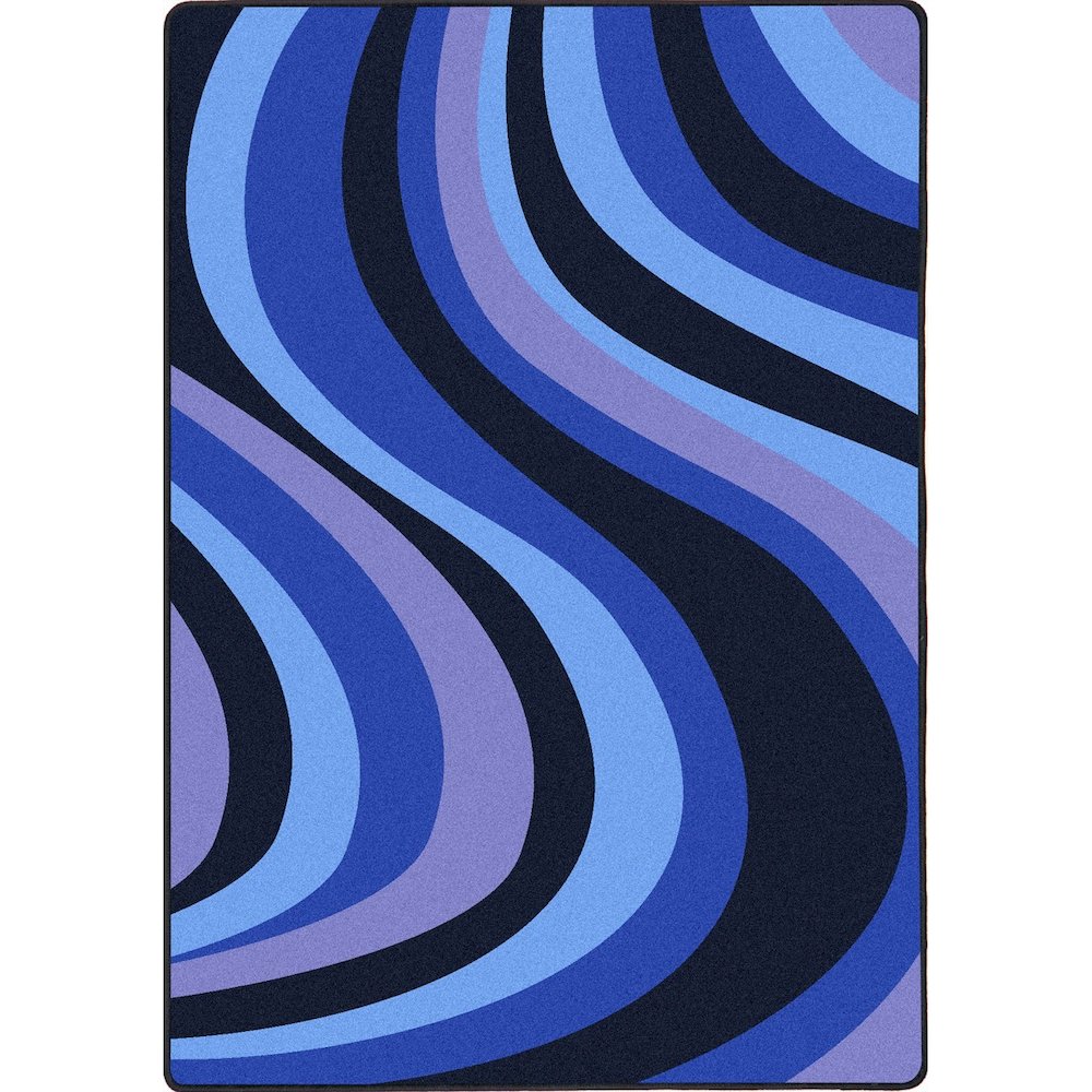 Kid Essentials On the Curve 3'10" x 5'4" Area Rug in Color Blue. Picture 1