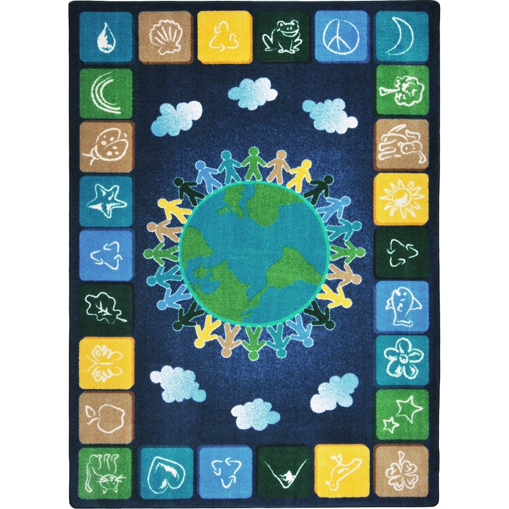 Kid Essentials One World 5'4" x 7'8" Area Rug in Color Neutrals. Picture 1