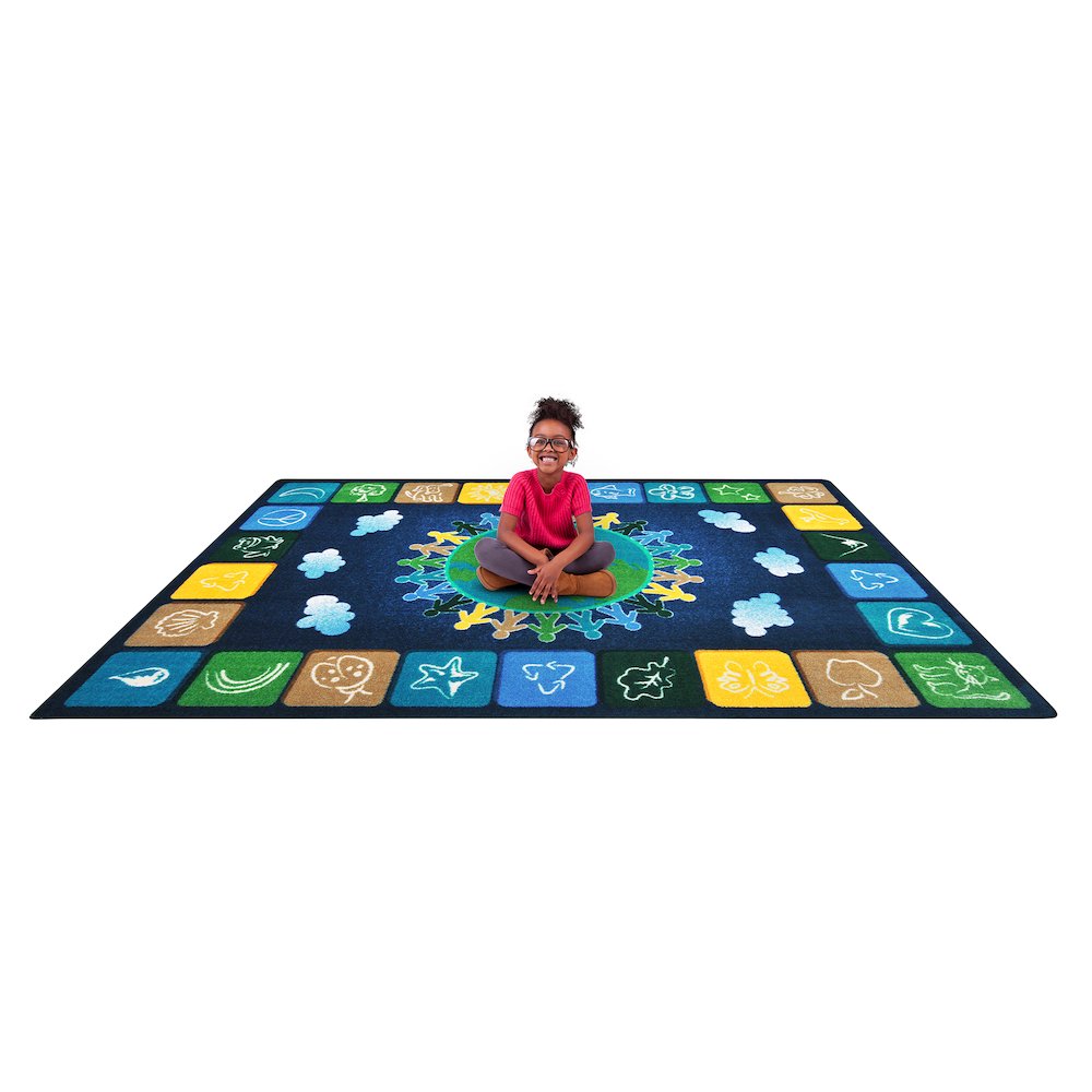 Kid Essentials One World 10'9" x 13'2" Area Rug in Color Neutrals. Picture 4