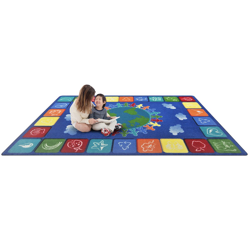 Kid Essentials One World 10'9" x 13'2" Area Rug in Color Primary. Picture 5