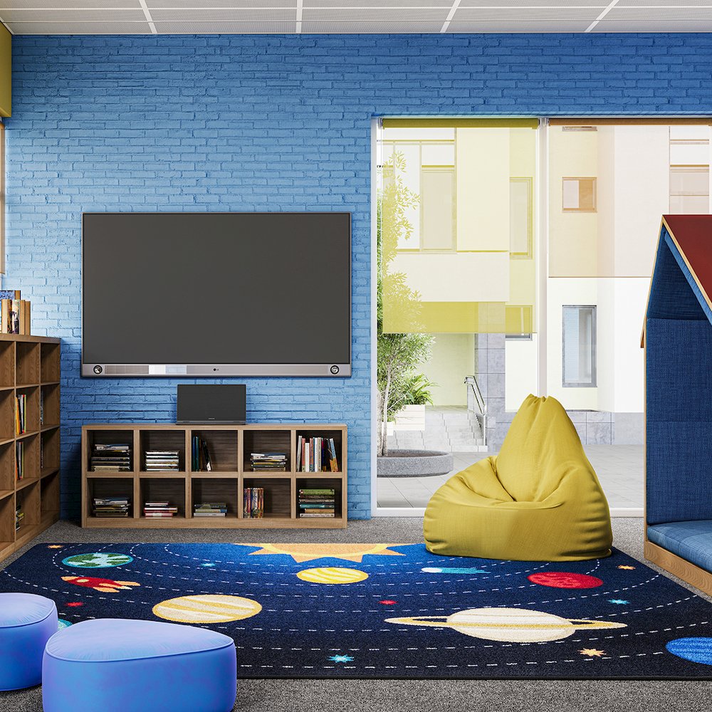 Kid Essentials Out of this World 5'4" x 7'8" Area Rug in Color Multi. Picture 3