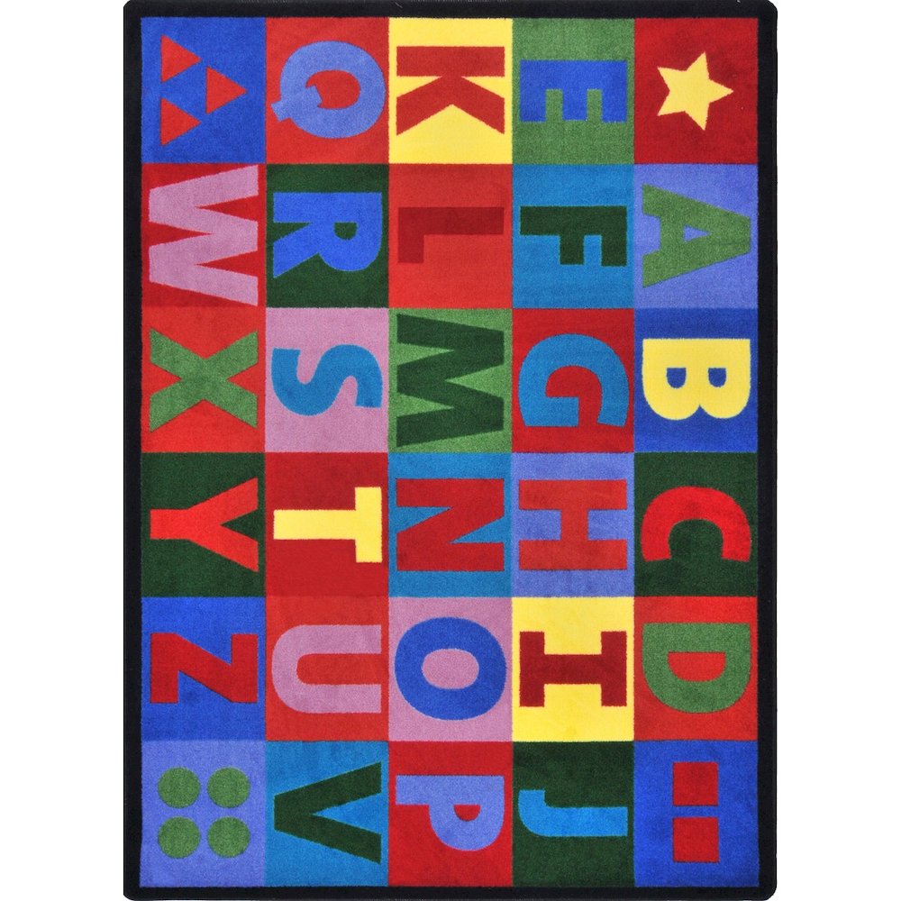 Kid Essentials Oversize Alphabet 5'4" x 7'8" Area Rug in Color Multi. Picture 1