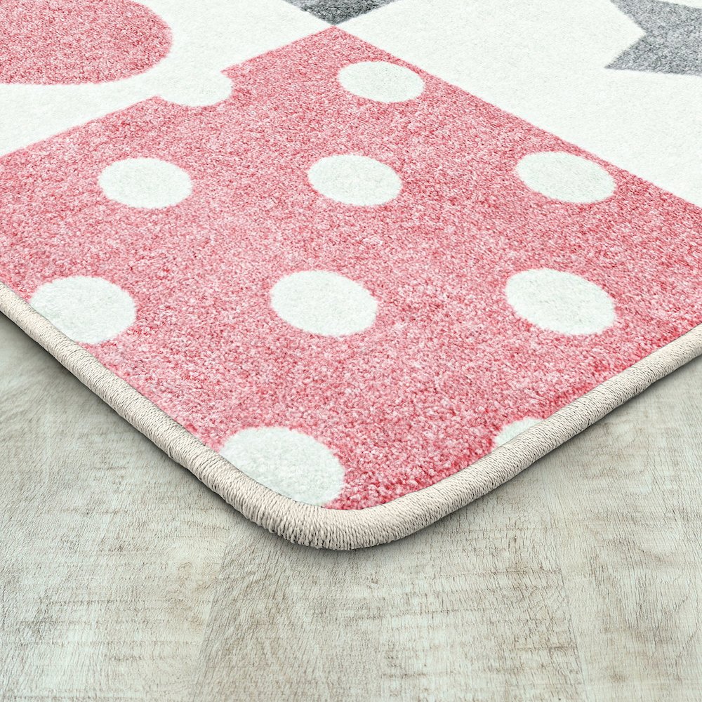 Claremont Kids Patchwork Girl 3'10" x 5'4" Area Rug in Color Blush. Picture 2