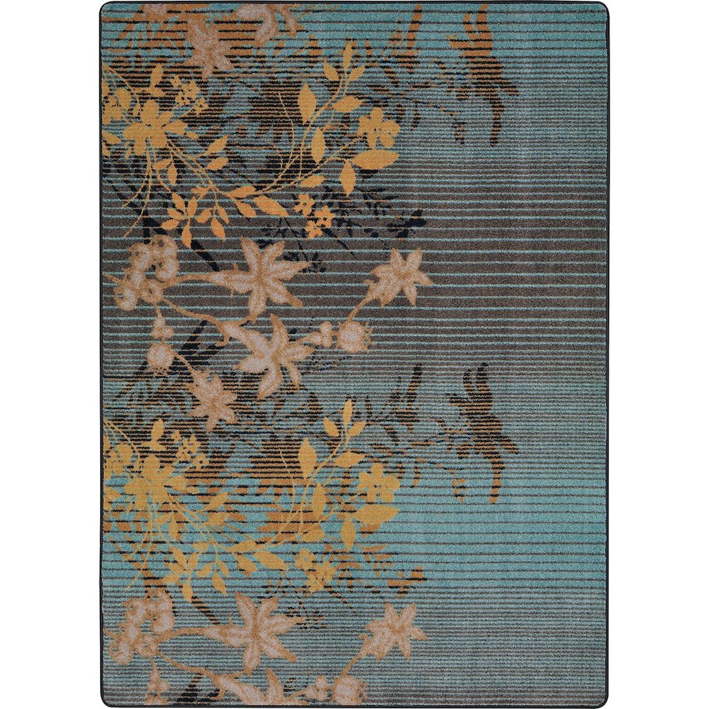 First Take Peaceful Garden 3'10" x 5'4" Area Rug in Color Lagoon. Picture 1