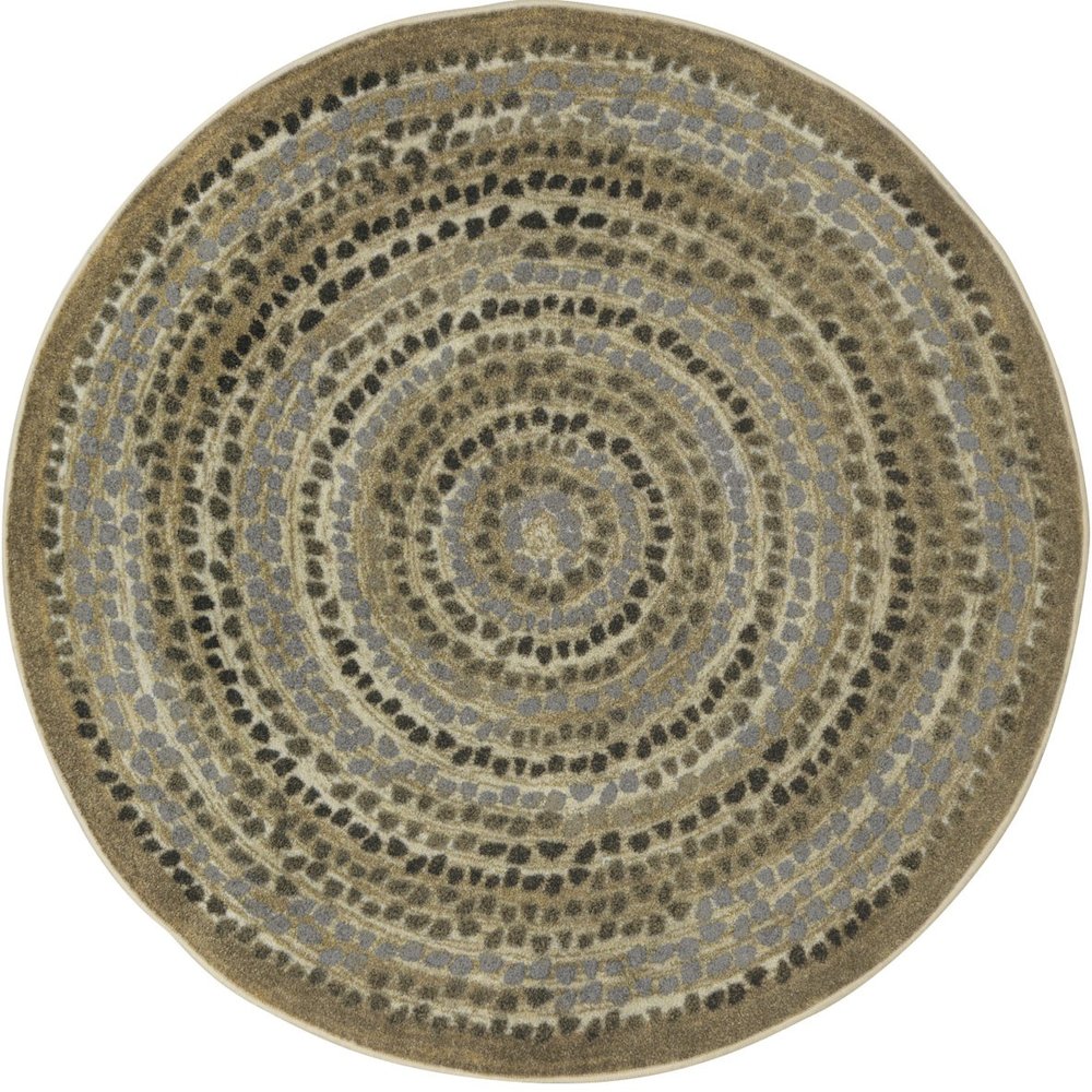 Kid Essentials Peaceful Pebbles 7'7" Round Area Rug in Color Stone. Picture 1