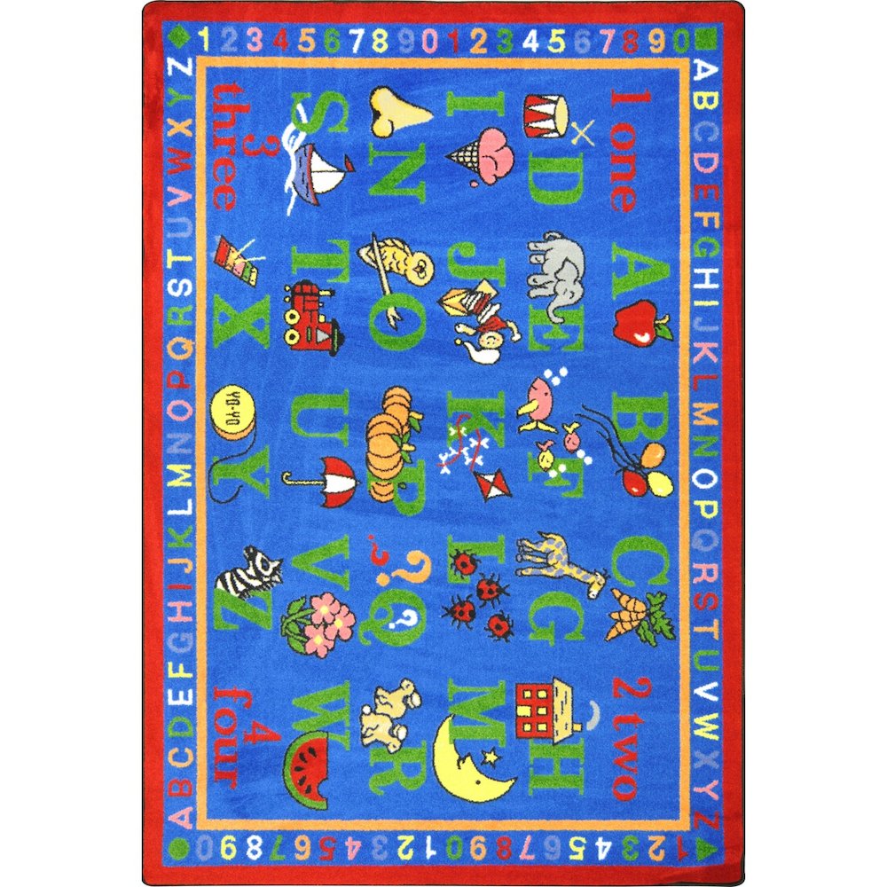 Kid Essentials Phonics Fun 3'10" x 5'4" Area Rug in Color Multi. Picture 1